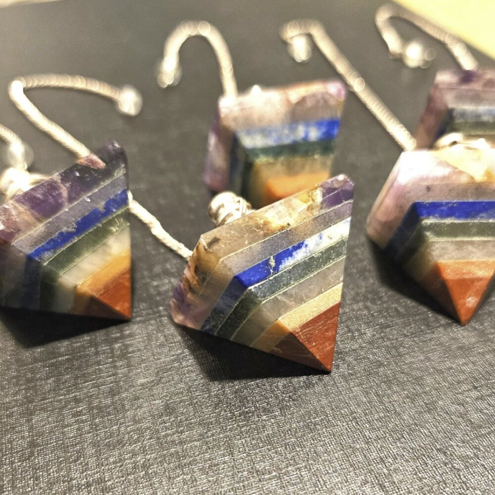 Effects of A Rainbow Real Mineral Pendulum